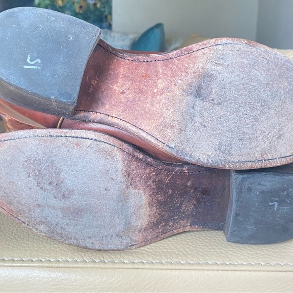 JUSTIN Western Cowboy Marble Brown Leather Boots Style # 1562 SZ 13D - Picture 7 of 9